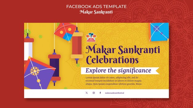 Gratis PSD makar sankranti sjabloonontwerp