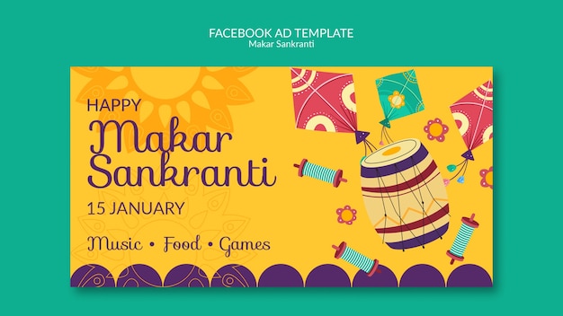 Gratis PSD makar sankranti sjabloonontwerp