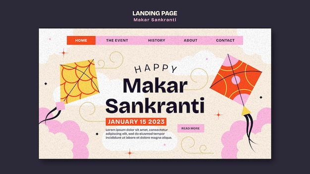 Gratis PSD makar sankranti sjabloonontwerp