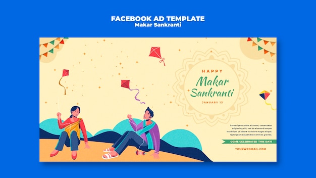 Gratis PSD makar sankranti sjabloonontwerp