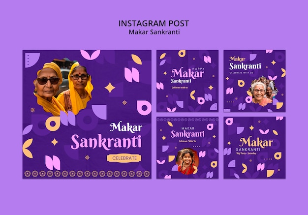 Gratis PSD makar sankranti sjabloonontwerp