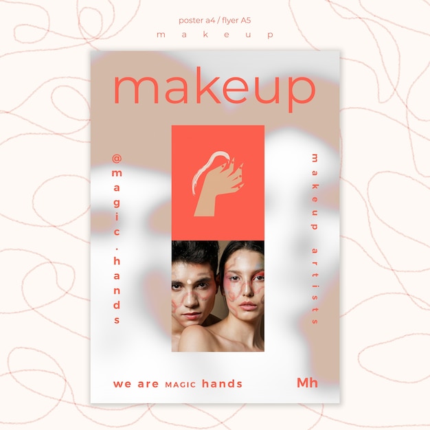 Gratis PSD make-up concept poster sjabloon