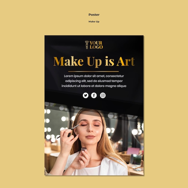 Gratis PSD make-up poster sjabloon