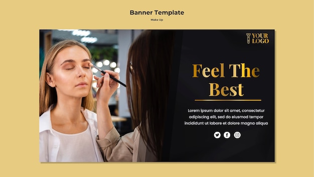 Gratis PSD make-up sjabloonontwerp voor spandoek