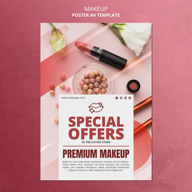 Gratis PSD make-up speciale aanbieding poster sjabloon