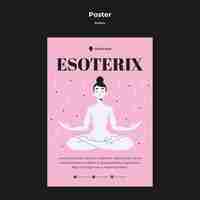 Gratis PSD man in lotuspositie esoterische concept poster