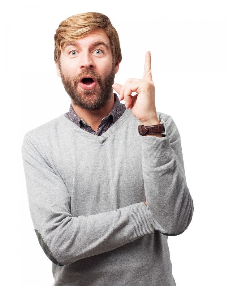 Gratis PSD man met een idee