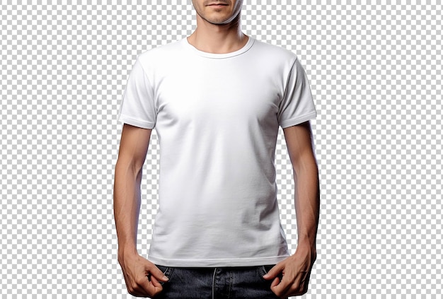 Gratis PSD man op witte t-shirt geïsoleerd op de achtergrond