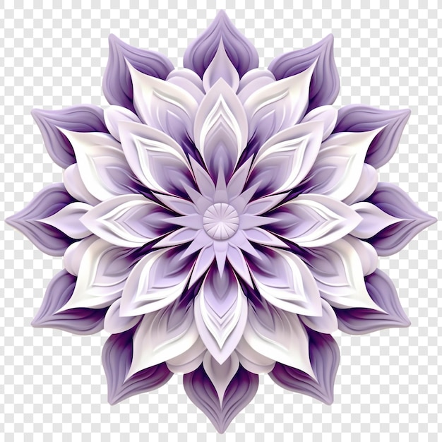 Gratis PSD mandala fractal ontwerp element met bloem patroon geïsoleerd op transparante achtergrond