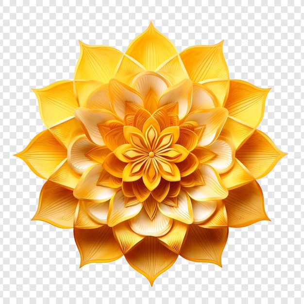 Gratis PSD mandala fractal ontwerp element met bloem patroon geïsoleerd op transparante achtergrond