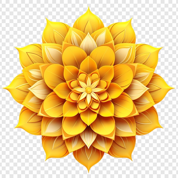 Gratis PSD mandala fractal ontwerp element met bloem patroon geïsoleerd op transparante achtergrond