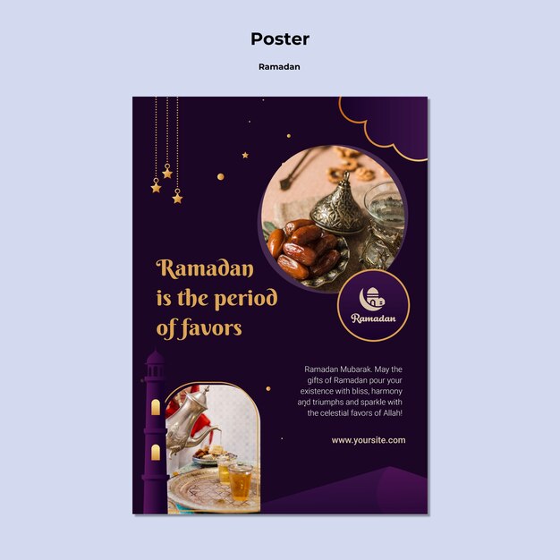 Manifesto della celebrazione del ramadan felice
