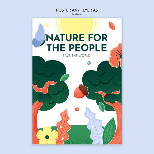 Manifesto della natura di salvataggio disegnato a mano