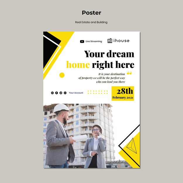 Manifesto immobiliare e di costruzione