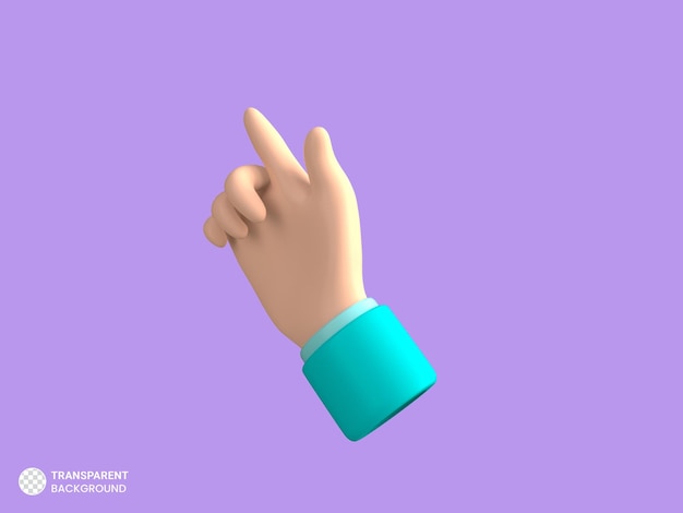 PSD gratuito mano apuntando gesto icono aislado 3d render ilustración