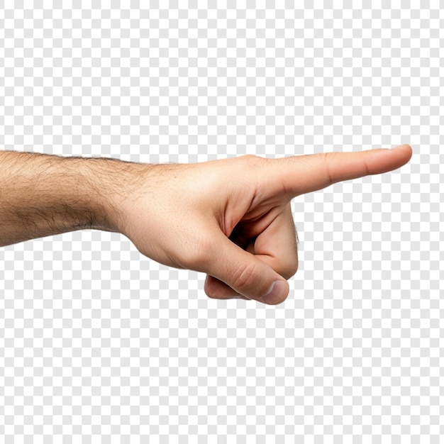 Mano apuntando Una imagen en primer plano de una mano masculina extendiendo su dedo índice