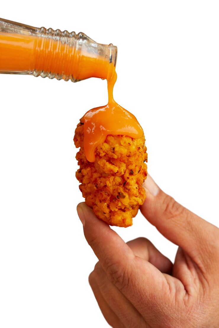 PSD gratuito la mano con el delicioso pollo