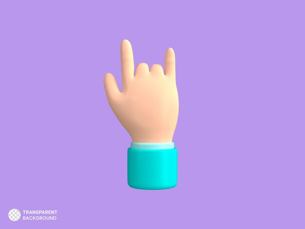 Mano pulgar arriba gesto icono aislado 3d render ilustración