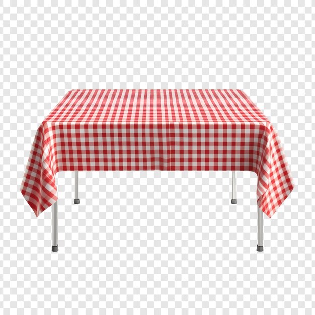 Un mantel a cuadros rojo y blanco en una mesa