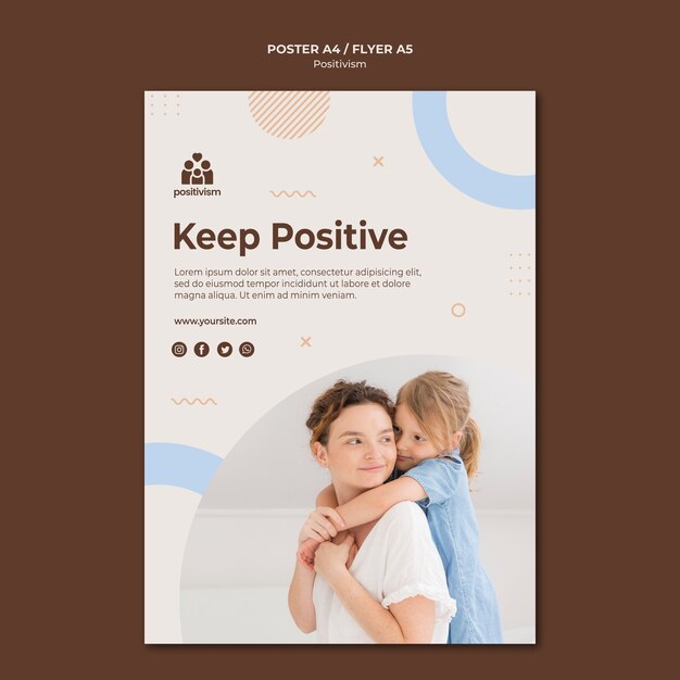 Mantenga una plantilla de póster positiva