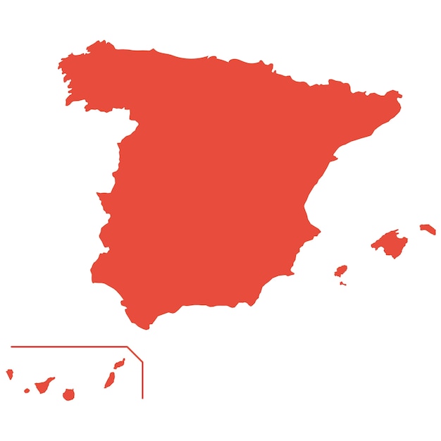 Mapa de España aislado