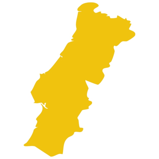 Mapa de Portugal aislado