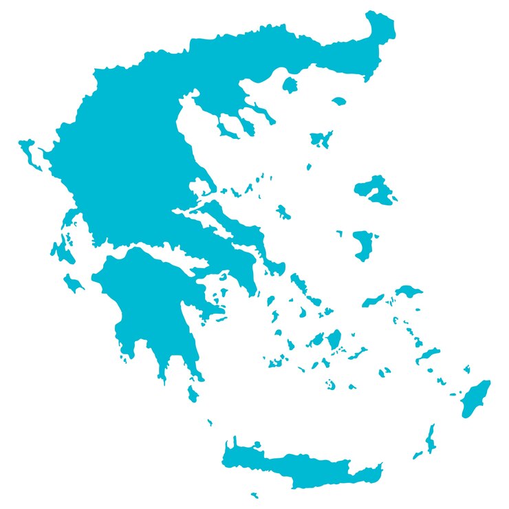 PSD gratuito mappa della grecia isolata