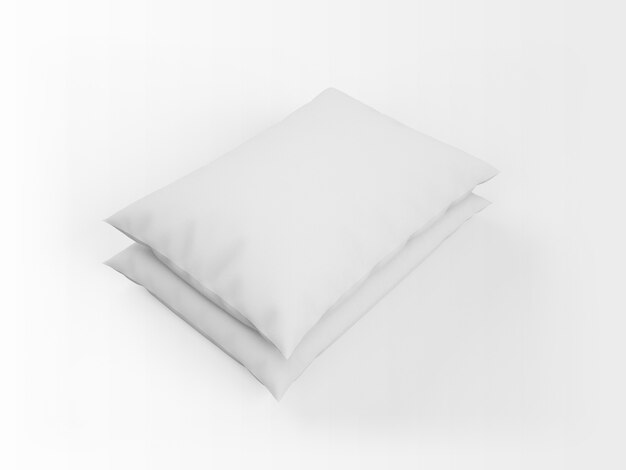 maqueta de almohadas blancas realistas