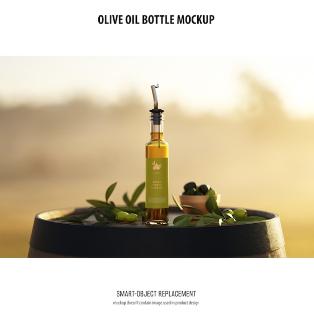 Maqueta de botella de aceite de olve