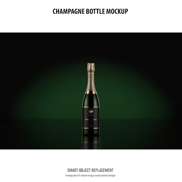 Maqueta de botella de champán