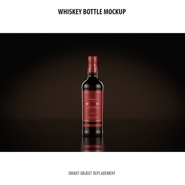 PSD gratuito maqueta de botella de whisky