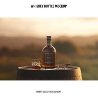 PSD gratuito maqueta de botella de whisky