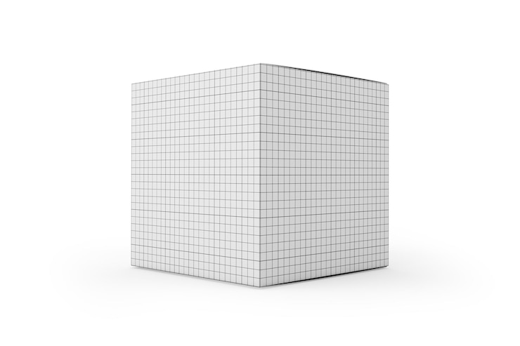 PSD gratuito maqueta de caja de cubo