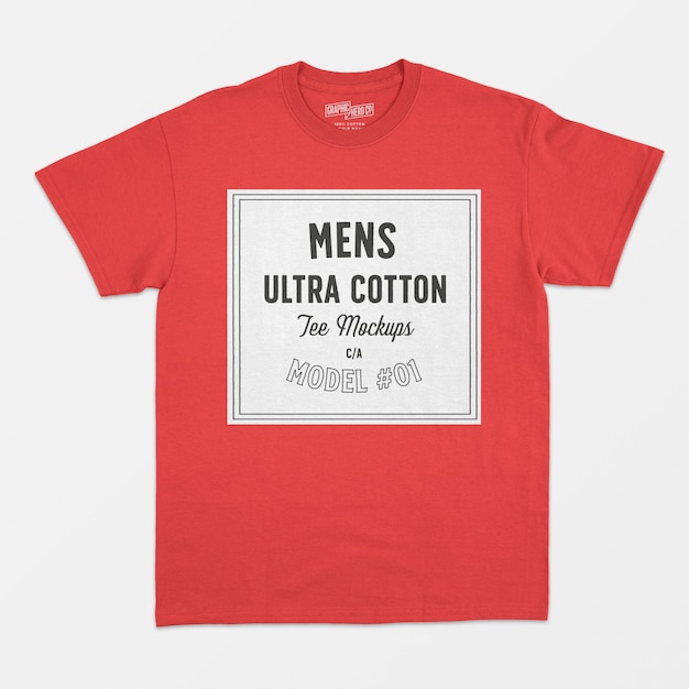 Maqueta de camiseta de algodón ultra para hombre 01