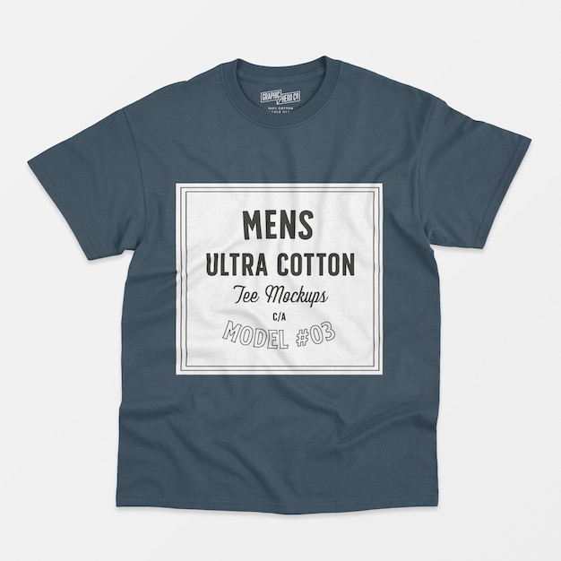 Maqueta de camiseta de algodón ultra para hombre 03