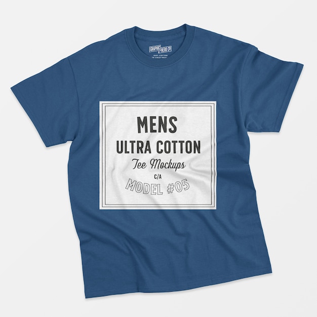 Maqueta de camiseta de algodón ultra para hombre 05