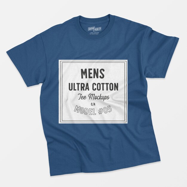 Maqueta de camiseta de algodón ultra para hombre 05
