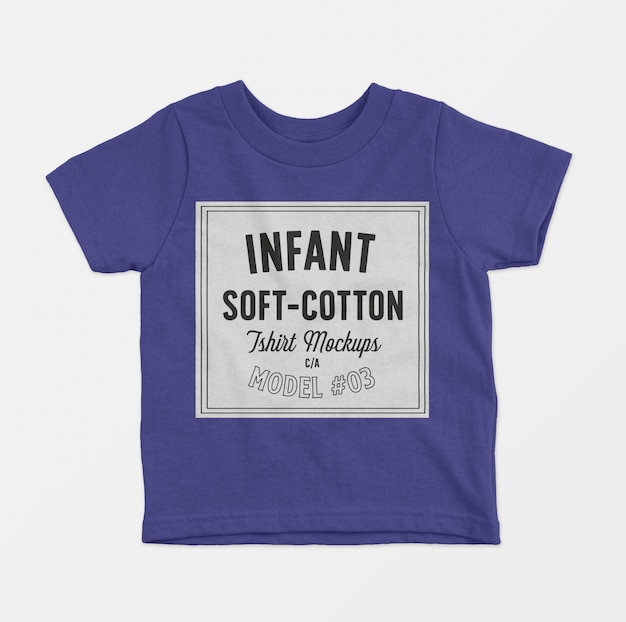 Maqueta de camisetas de algodón suave infantil 03