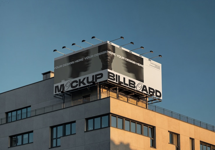 PSD gratuito maqueta de cartelera en el exterior del edificio