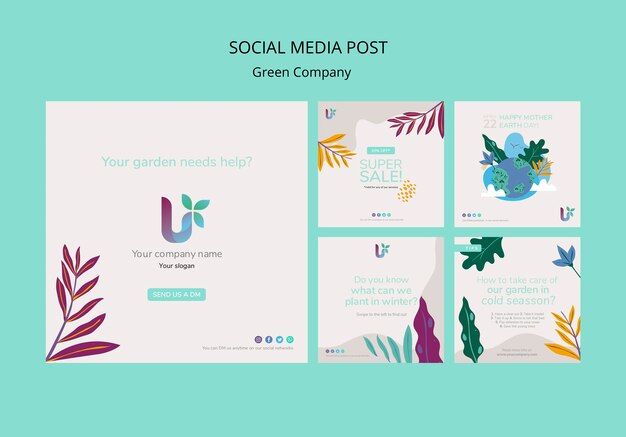 Maqueta colorida del concepto de publicación en las redes sociales de negocios