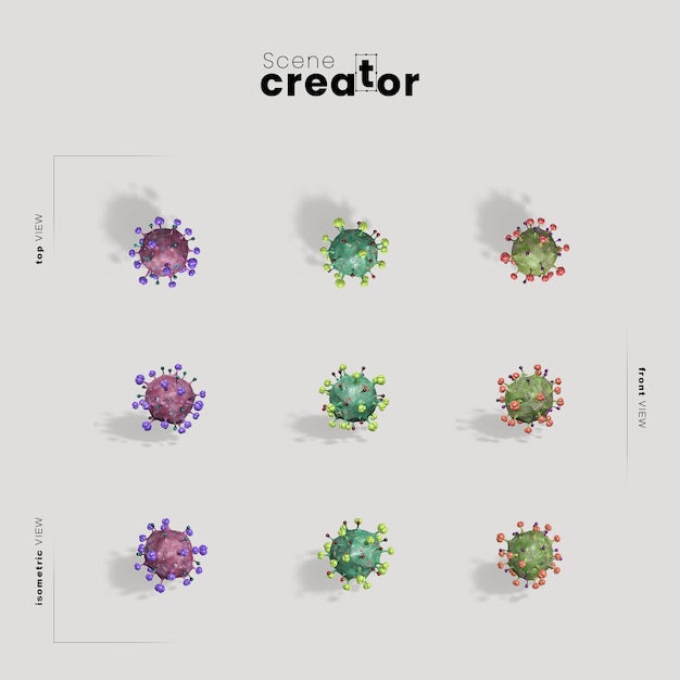 Maqueta del creador de la escena de las bacterias virales