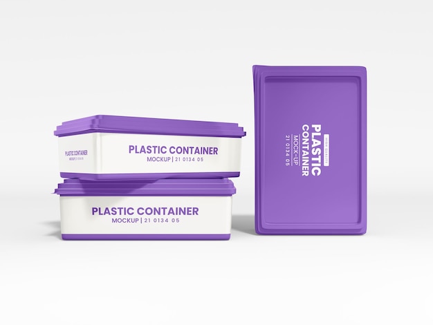 PSD gratuito maqueta de embalaje de caja de contenedor de alimentos de plástico