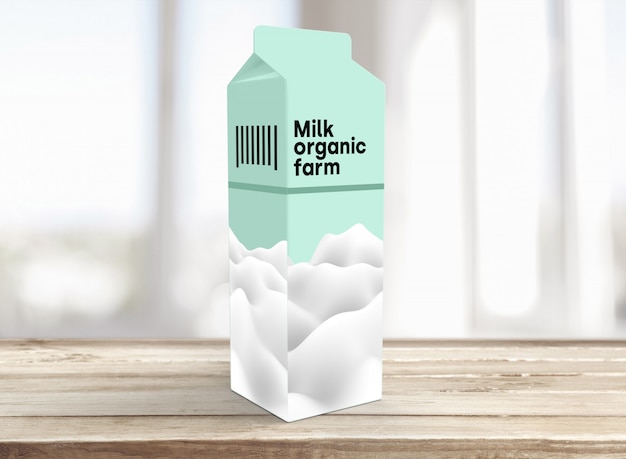 PSD gratuito maqueta de empaque de leche