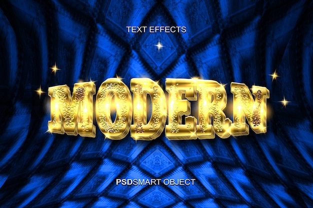 Maqueta de estilo de texto 3D de oro moderno de lujo