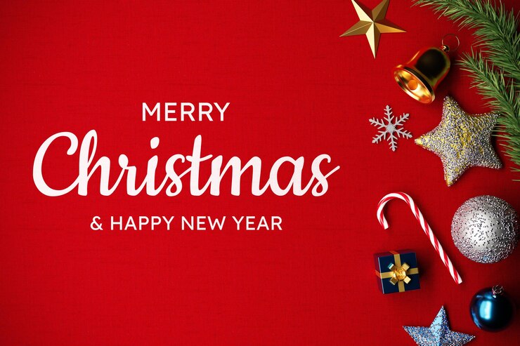 PSD gratuito maqueta de fondo de feliz navidad con decoración