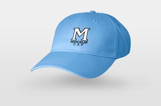 mockup de gorra azul