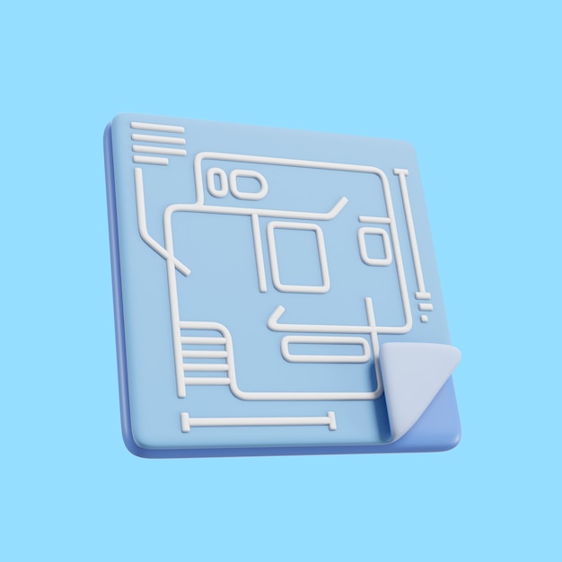 Maqueta de icono de bienes raíces tridimensional