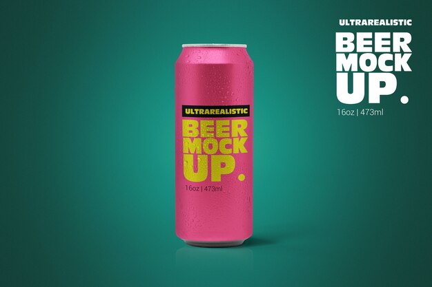 Download Mock up de lata de cerveza blanca y negra | Archivo PSD Gratis