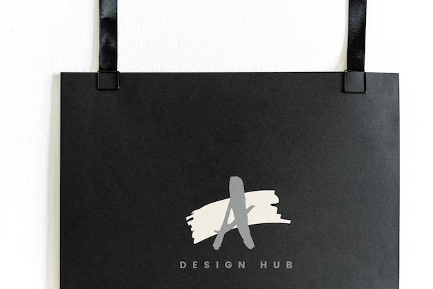 Una maqueta de logo de hub de diseño.