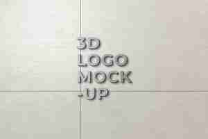 PSD gratuito maqueta de logotipo 3d en la pared